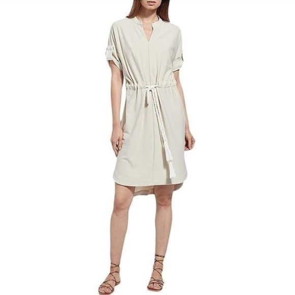 LYSSE Saffron Dress In Bone Crepe - Picture 1 of 8